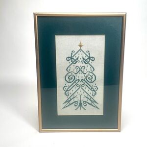 Rejoice Tree Ornament Cross Stitch Mary McLenon for M Designs Framed, Completed